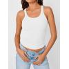 image:imageTrendy Queen Womens Tank Tops Crop Camisole Summer Fashion Sleeveless Ribbed Workout Basic Going Out Gym Spring Clothes 2026White