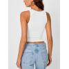 image:imageTrendy Queen Womens Tank Tops Crop Camisole Summer Fashion Sleeveless Ribbed Workout Basic Going Out Gym Spring Clothes 2026White