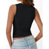 image:imageTrendy Queen Womens Tank Tops Summer Fashion 2026 Workout Ribbed Sleeveless High Neck Beach Vacation Oufits ClothesBlack