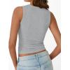image:imageTrendy Queen Womens Tank Tops Summer Fashion 2026 Workout Ribbed Sleeveless High Neck Beach Vacation Oufits ClothesGrey