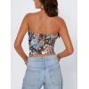 image:imageTrendy Queen Womens Y2K Tube Tops Butter Soft NonSlip Strapless Crop Top Stretchy Bandeau Summer ClothesBlack Floral