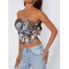 image:imageTrendy Queen Womens Y2K Tube Tops Butter Soft NonSlip Strapless Crop Top Stretchy Bandeau Summer ClothesBlack Floral