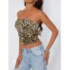 image:imageTrendy Queen Womens Y2K Tube Tops Butter Soft NonSlip Strapless Crop Top Stretchy Bandeau Summer ClothesBlack Leopard