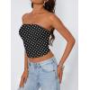 image:imageTrendy Queen Womens Y2K Tube Tops Butter Soft NonSlip Strapless Crop Top Stretchy Bandeau Summer ClothesBlack Polka Dots