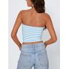 image:imageTrendy Queen Womens Y2K Tube Tops Butter Soft NonSlip Strapless Crop Top Stretchy Bandeau Summer ClothesBlue White Stripe