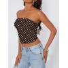 image:imageTrendy Queen Womens Y2K Tube Tops Butter Soft NonSlip Strapless Crop Top Stretchy Bandeau Summer ClothesBrown Polka Dots