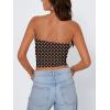 image:imageTrendy Queen Womens Y2K Tube Tops Butter Soft NonSlip Strapless Crop Top Stretchy Bandeau Summer ClothesBrown Polka Dots
