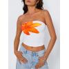 image:imageTrendy Queen Womens Y2K Tube Tops Butter Soft NonSlip Strapless Crop Top Stretchy Bandeau Summer ClothesOrange Flower