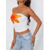 image:imageTrendy Queen Womens Y2K Tube Tops Butter Soft NonSlip Strapless Crop Top Stretchy Bandeau Summer ClothesOrange Flower