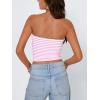 image:imageTrendy Queen Womens Y2K Tube Tops Butter Soft NonSlip Strapless Crop Top Stretchy Bandeau Summer ClothesPink White Stripe
