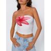 image:imageTrendy Queen Womens Y2K Tube Tops Butter Soft NonSlip Strapless Crop Top Stretchy Bandeau Summer ClothesRed Flower