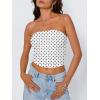 image:imageTrendy Queen Womens Y2K Tube Tops Butter Soft NonSlip Strapless Crop Top Stretchy Bandeau Summer ClothesWhite Polka Dots