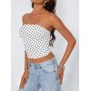 image:imageTrendy Queen Womens Y2K Tube Tops Butter Soft NonSlip Strapless Crop Top Stretchy Bandeau Summer ClothesWhite Polka Dots
