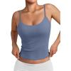 image:imageTrendy Queen Double Lined Adjustable Spaghetti Strap Tank Top for Women Cute Summer Basic Crop Top for Teen Workout Going OutBlue