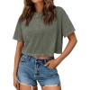 image:imageTrendy Queen Womens Crop Tops Short Sleeve TShirts Acid Wash Casual Summer Clothes Trendy Comfy 2026 Workout Baggy Soft TeesGreygreen