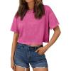 image:imageTrendy Queen Womens Crop Tops Short Sleeve TShirts Acid Wash Casual Summer Clothes Trendy Comfy 2026 Workout Baggy Soft TeesHotpink