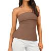 image:imageTrendy Queen Womens Off Shoulder Tube TopBrown