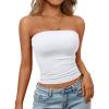image:imageTrendy Queen Womens Strapless Bandeau Crop TopWhite