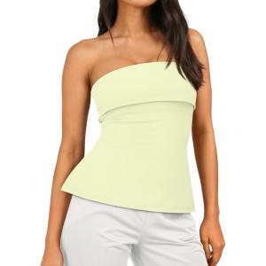image:imageTrendy Queen Womens Off Shoulder Tube TopButter Yellow