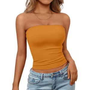 image:imageTrendy Queen Womens Strapless Bandeau Crop TopGolden Ochre