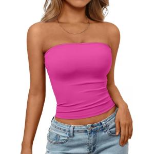 image:imageTrendy Queen Womens Strapless Bandeau Crop TopHotpink