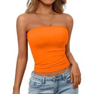 image:imageTrendy Queen Womens Strapless Bandeau Crop TopOrange
