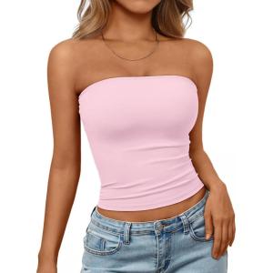 image:imageTrendy Queen Womens Strapless Bandeau Crop TopPink