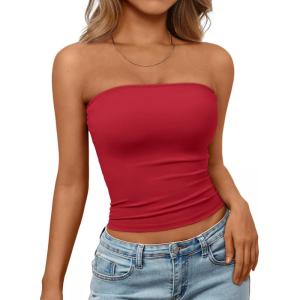 image:imageTrendy Queen Womens Strapless Bandeau Crop TopRed