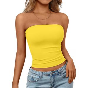 image:imageTrendy Queen Womens Strapless Bandeau Crop TopYellow