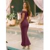 image:imageTrendy Queen Formal Cocktail Dresses for Women Wedding Guest Off the Shoulder Elegant Bodycon Summer 2026 Maxi Party DressBurgundy