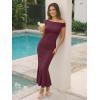 image:imageTrendy Queen Formal Cocktail Dresses for Women Wedding Guest Off the Shoulder Elegant Bodycon Summer 2026 Maxi Party DressBurgundy