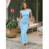 image:imageTrendy Queen Formal Cocktail Dresses for Women Wedding Guest Off the Shoulder Elegant Bodycon Summer 2026 Maxi Party DressLight Blue