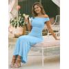 image:imageTrendy Queen Formal Cocktail Dresses for Women Wedding Guest Off the Shoulder Elegant Bodycon Summer 2026 Maxi Party DressLight Blue