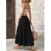 image:imageTrendy Queen Long Skirts for Women Slit Maxi Boho Skirt Summer Vacation Outfits ALine Dress with Pockets FashionBlack