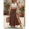 image:imageTrendy Queen Long Skirts for Women Slit Maxi Boho Skirt Summer Vacation Outfits ALine Dress with Pockets FashionBrown