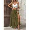 image:imageTrendy Queen Long Skirts for Women Slit Maxi Boho Skirt Summer Vacation Outfits ALine Dress with Pockets FashionGreen