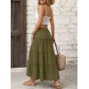 image:imageTrendy Queen Long Skirts for Women Slit Maxi Boho Skirt Summer Vacation Outfits ALine Dress with Pockets FashionGreen