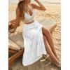 image:imageTrendy Queen Long Skirts for Women Slit Maxi Boho Skirt Summer Vacation Outfits ALine Dress with Pockets FashionWhite