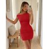 image:imageTrendy Queen Off The Shoulder Bodycon Mini Summer Dresses for Women 2026 Going Out Party Club Dress Spring FashionRed