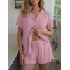 image:imageTrendy Queen Pajamas Set for Women 2 Piece Short Sleeve Sleepwear Button Down Pjs Matching Lounge Sets with PocketsPurple