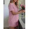image:imageTrendy Queen Pajamas Set for Women 2 Piece Short Sleeve Sleepwear Button Down Pjs Matching Lounge Sets with PocketsPurple