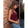 image:imageTrendy Queen Summer Going Out Top for Women Double Lined Crop Tank Top Backless Sweetheart Neckline Corset Teen Cute BustierBurgundy