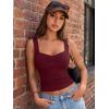 image:imageTrendy Queen Summer Going Out Top for Women Double Lined Crop Tank Top Backless Sweetheart Neckline Corset Teen Cute BustierBurgundy