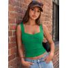 image:imageTrendy Queen Summer Going Out Top for Women Double Lined Crop Tank Top Backless Sweetheart Neckline Corset Teen Cute BustierGreen