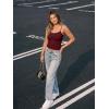 image:imageTrendy Queen Tank Tops Womens Camisole Sleeveless Square Neck Spaghetti Strap Adjustable Going Out Cami ShirtsWine Red