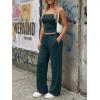 image:imageTrendy Queen Womens 2 Piece Lounge Sets Matching Summer Beach Vacation Outfits 2026 Striped Tube Tops Pants Travel ClothesBluegreen