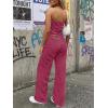 image:imageTrendy Queen Womens 2 Piece Lounge Sets Matching Summer Beach Vacation Outfits 2026 Striped Tube Tops Pants Travel ClothesBurgundypink