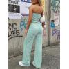 image:imageTrendy Queen Womens 2 Piece Lounge Sets Matching Summer Beach Vacation Outfits 2026 Striped Tube Tops Pants Travel ClothesGreenwhite