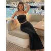 image:imageTrendy Queen Womens 2 Piece Skirt Sets Summer Outfits 2026 Going Out Bodycon Maxi Skirts Tube Tops Y2k Cute Vacation ClothesBlack