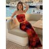 image:imageTrendy Queen Womens 2 Piece Skirt Sets Summer Outfits 2026 Going Out Bodycon Maxi Skirts Tube Tops Y2k Cute Vacation ClothesOrange Black
